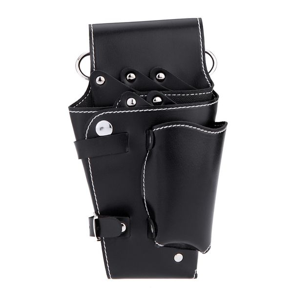 black waist pack for hairdressing tool soft leather scissors comb bag w188
