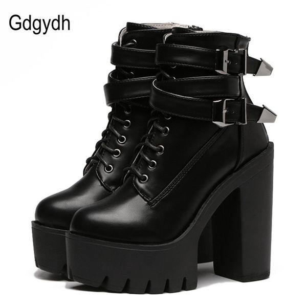 gdgydh spring autumn fashion women boots high heels platform buckle lace up leather short booties black ladies shoes promotion y200115
gdgydh spring autumn fashion women boots high heels platform buckle lace up leather short booties black ladies shoes promotion y200115