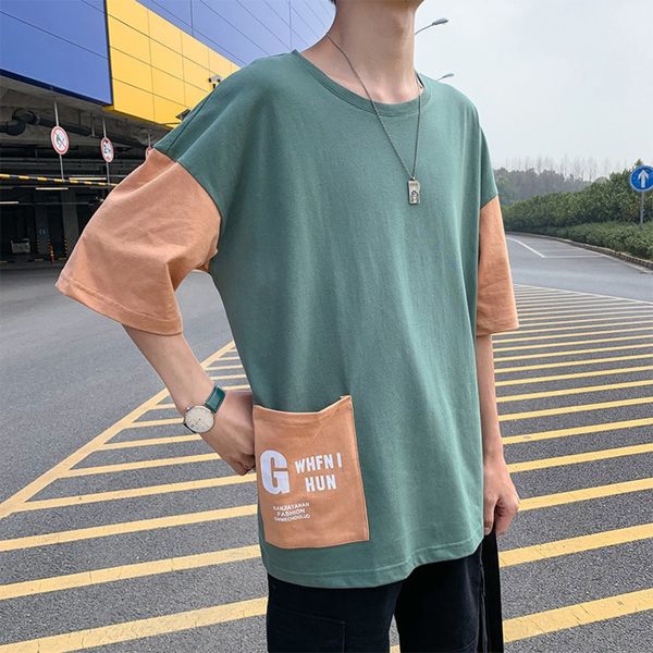 ins mid sleeve men's trend loose couple's short t-shirt sleeve t-shirt korean student fashion brand five point and a half sleeves, Blue
ins mid sleeve men's trend loose couple's short t-shirt sleeve t-shirt korean student fashion brand five point and a half sleeves, Blue