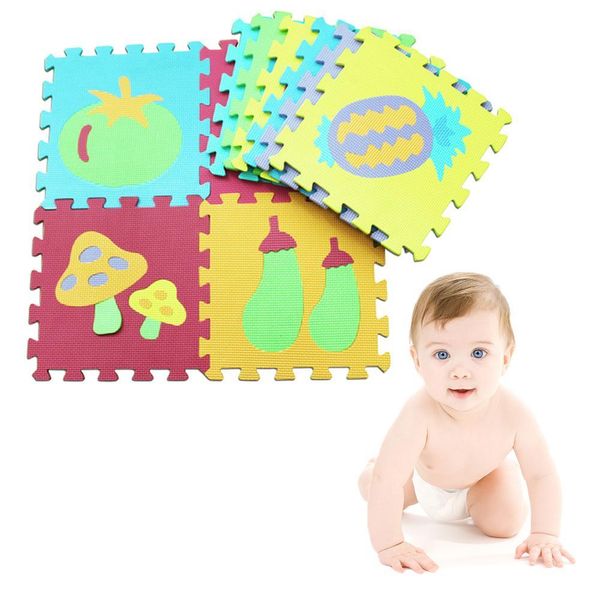 10 pcs pack 30x30cm new eva animal puzzle climb mat educational foam mat split joint fruit vegetables crawling mat wmtxio otsweet