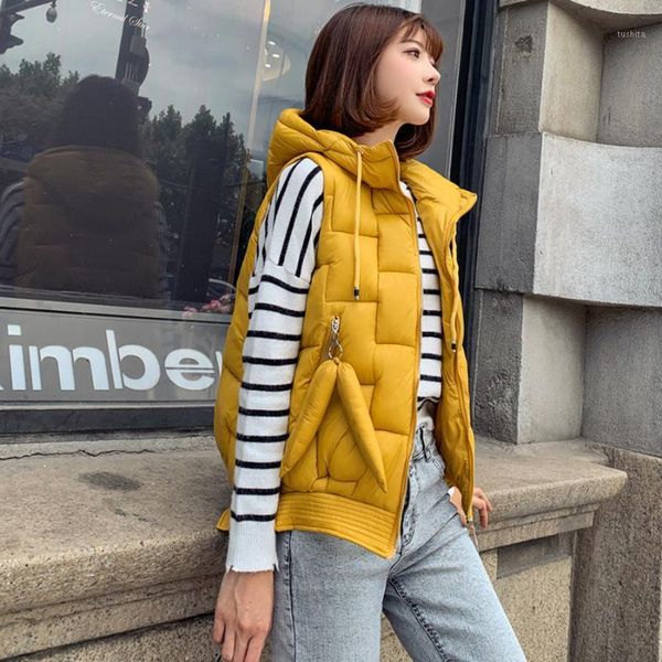 2020 autumn winter women vest korean style casual collar sleeveless short coat down cotton thickening vest outwear1, Black;white
2020 autumn winter women vest korean style casual collar sleeveless short coat down cotton thickening vest outwear1, Black;white
