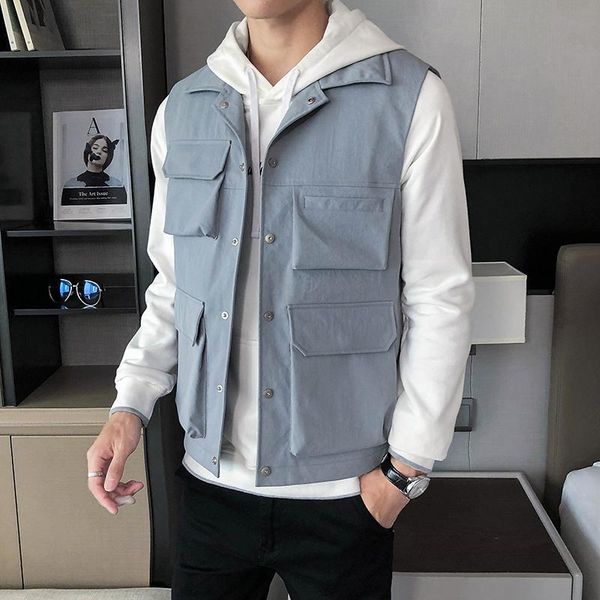 men's vests mens jacket sleeveless vest winter male warm coats muti-pockets ribbons men turn-down collar thicken waistcoats clothing, Black;white
men's vests mens jacket sleeveless vest winter male warm coats muti-pockets ribbons men turn-down collar thicken waistcoats clothing, Black;white