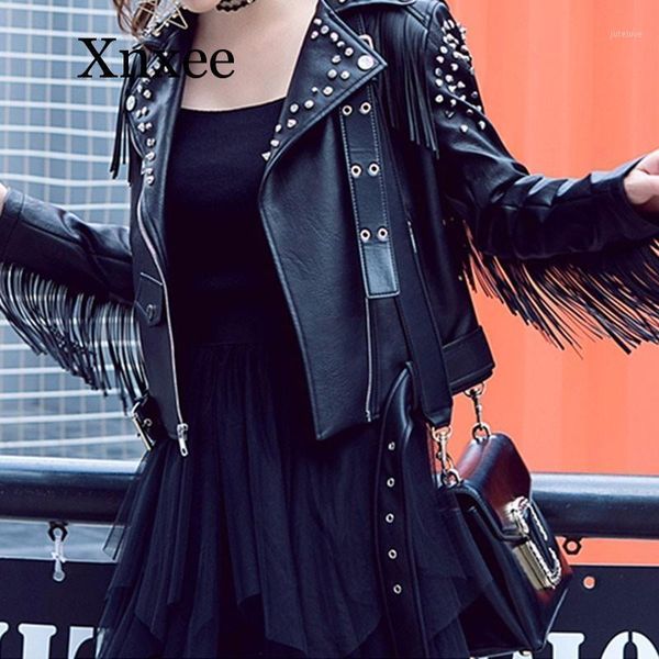 black leather jacket women fringed rivet punk pu leather jacket locomotive short coat motorcycle outerwear ladies female coats1
black leather jacket women fringed rivet punk pu leather jacket locomotive short coat motorcycle outerwear ladies female coats1