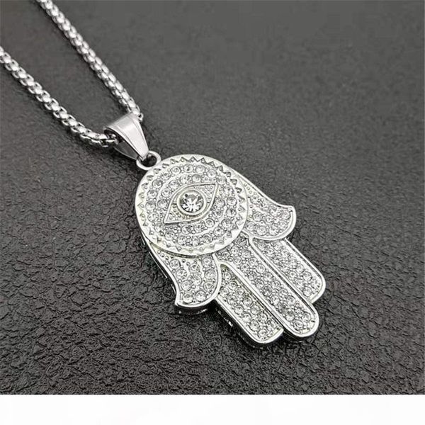 new bling trendy gold hamsa hand of fatima pendant necklace for women men fashion turkish jewelry dropshipping wholesale, Silver
new bling trendy gold hamsa hand of fatima pendant necklace for women men fashion turkish jewelry dropshipping wholesale, Silver