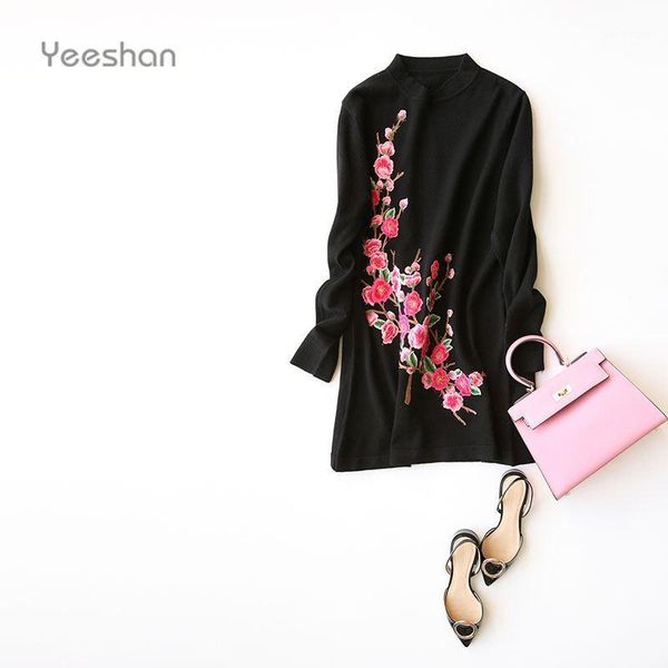 wholesale-yeeshan cashmere embroidery sweater long sleeve women's sweaters and pullovers casual mandarin collar long sweaters women bra, White;black
wholesale-yeeshan cashmere embroidery sweater long sleeve women's sweaters and pullovers casual mandarin collar long sweaters women bra, White;black