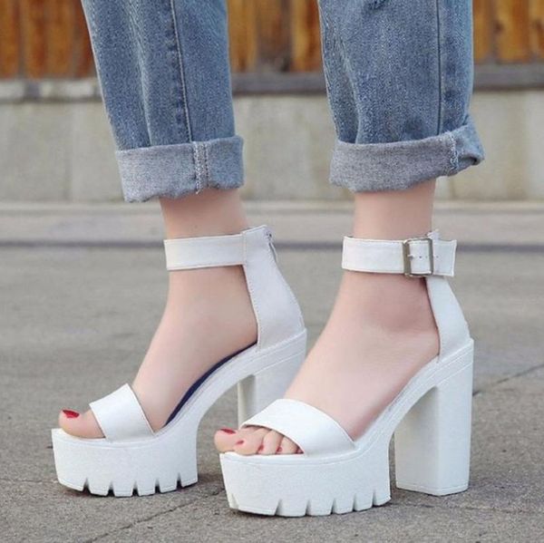 white new women platform summer sandals buckle woman candy colors thick high heels ladies ankle strap shoes female sandalias, Black
white new women platform summer sandals buckle woman candy colors thick high heels ladies ankle strap shoes female sandalias, Black