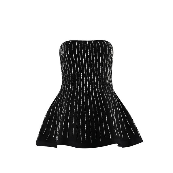 new bandage tank women strapless beaded black bodycon crop shirt slim runway female shirts ing, White
new bandage tank women strapless beaded black bodycon crop shirt slim runway female shirts ing, White