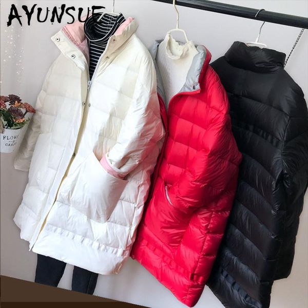 women's down & parkas ayunsue winter coat women white duck jacket ultra light oversized puffer warm parka casaco yy1403, Black
women's down & parkas ayunsue winter coat women white duck jacket ultra light oversized puffer warm parka casaco yy1403, Black
