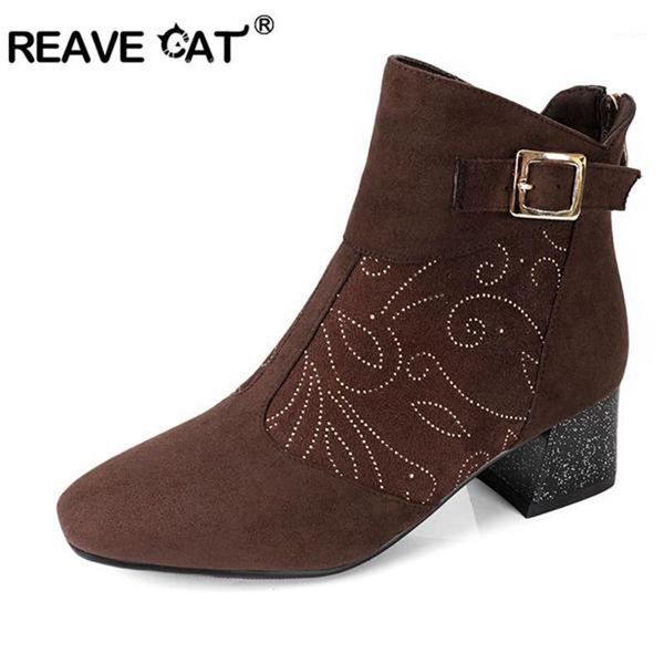 boots reave cat shoes women zipper med heel ankle thick heels woman flock mujer botas flower buckle bota b7751, Black
boots reave cat shoes women zipper med heel ankle thick heels woman flock mujer botas flower buckle bota b7751, Black