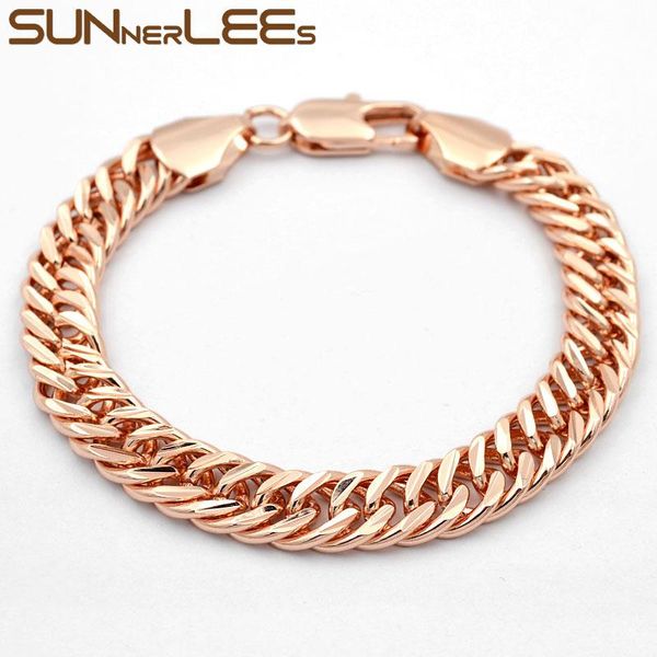sunnerlees fashion jewelry white rose gold color bracelet 9mm huge double curb cuban chain for mens womens gift c76 b, Black
sunnerlees fashion jewelry white rose gold color bracelet 9mm huge double curb cuban chain for mens womens gift c76 b, Black