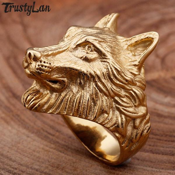 cluster rings retro punk rock animal jewelry male gold color stainless steel men's wolf head for man friend party gifts trustylan, Golden;silver
cluster rings retro punk rock animal jewelry male gold color stainless steel men's wolf head for man friend party gifts trustylan, Golden;silver
