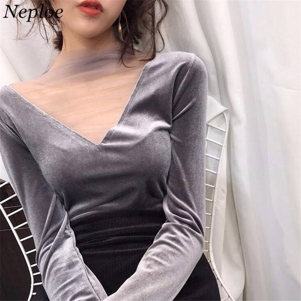 neploe women blouse mesh plus size girl solid hollow feminina v-neck office lady blusas female shirts 37810 201201, White
neploe women blouse mesh plus size girl solid hollow feminina v-neck office lady blusas female shirts 37810 201201, White