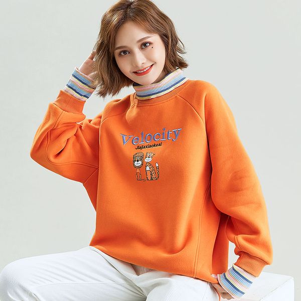 girl fashion sweatshirt autumn winter cotton fleece women's sweatshirt cartoon printed embroidery pullover casual trend sweatshirt, Black
girl fashion sweatshirt autumn winter cotton fleece women's sweatshirt cartoon printed embroidery pullover casual trend sweatshirt, Black