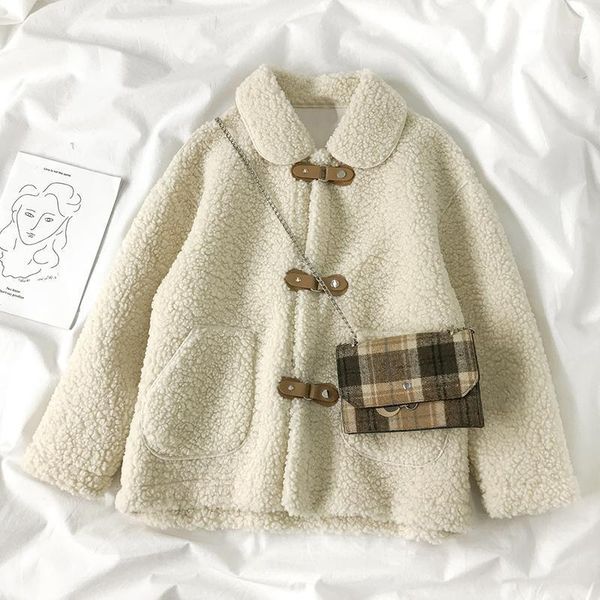 women's fur & faux lamb women coats winter solid turn-down collar button loose casual pocket female outwear jackets 1, Black
women's fur & faux lamb women coats winter solid turn-down collar button loose casual pocket female outwear jackets 1, Black