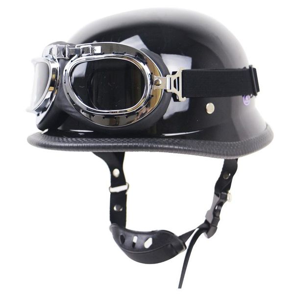 vintage germany black motorcycle helmet motorbike retro half helmets with pilot goggles for men dot certification
vintage germany black motorcycle helmet motorbike retro half helmets with pilot goggles for men dot certification