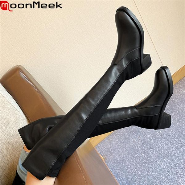 boots moonmeek 2021 arrival women genuine leather square heels round toe winter keep warm over the knee, Black
boots moonmeek 2021 arrival women genuine leather square heels round toe winter keep warm over the knee, Black