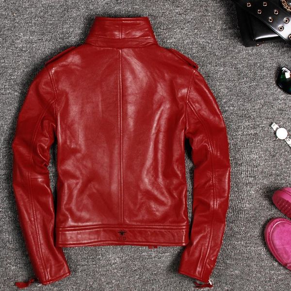 women's leather & faux real sheepskin women short slim motocycle jacket spring autumn jaqueta de couro 1828 mf118, Black
women's leather & faux real sheepskin women short slim motocycle jacket spring autumn jaqueta de couro 1828 mf118, Black