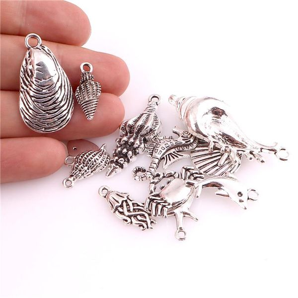 12pcs vintage metal mix size style marine shell conch ocs crab fish charms for jewelry making diy handmade craft pendant sqcvcf, Silver
12pcs vintage metal mix size style marine shell conch ocs crab fish charms for jewelry making diy handmade craft pendant sqcvcf, Silver