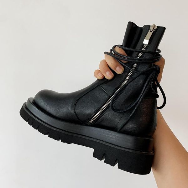botas mujer new winter shoes women's ankle boots cow leather comfortable platform round toe lace up motorcycle boots femme, Black
botas mujer new winter shoes women's ankle boots cow leather comfortable platform round toe lace up motorcycle boots femme, Black