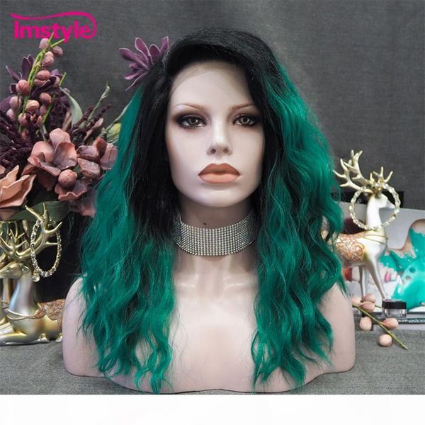 imstyle green wig black root synthetic lace front wig natural wave wigs for women heat resistant fiber two tone cosplay
imstyle green wig black root synthetic lace front wig natural wave wigs for women heat resistant fiber two tone cosplay