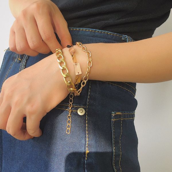 xlggo hand hip hop punk multi-layer bracelet geometric accessories adornment women fashion trend exaggerated chain suit bracelet 82p3p, Golden;silver
xlggo hand hip hop punk multi-layer bracelet geometric accessories adornment women fashion trend exaggerated chain suit bracelet 82p3p, Golden;silver