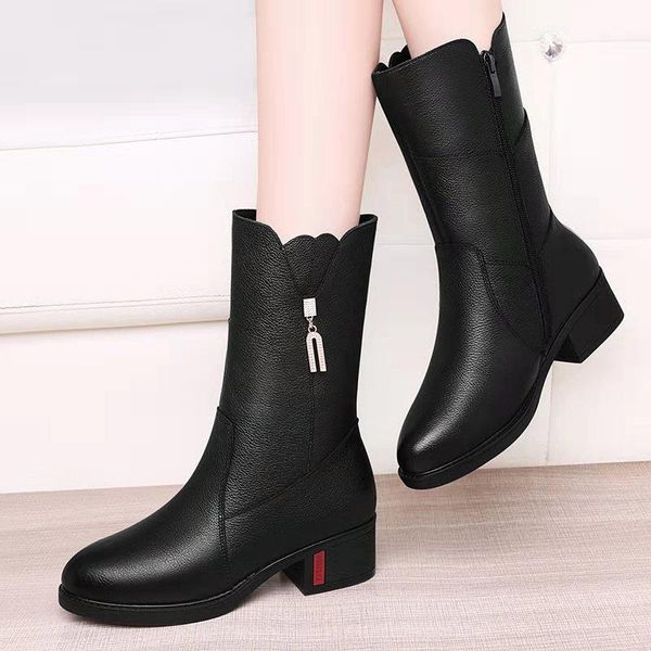 women shoes boots ladies mid calf winter plush fur warm boots female lace-up zipper high heel casual middle tube booties, Black
women shoes boots ladies mid calf winter plush fur warm boots female lace-up zipper high heel casual middle tube booties, Black
