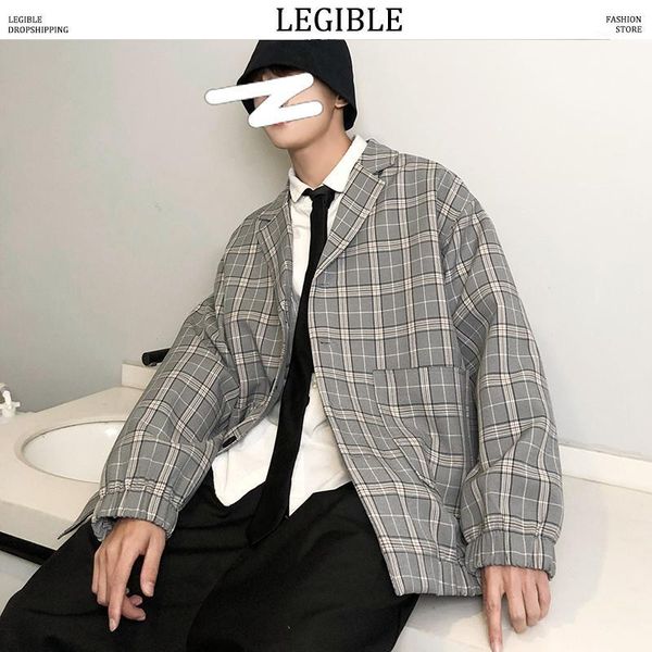 legible 2020 spring korean men's blazers england style young fashion single breasted plaid blazer men oversize casual suit1, White;black
legible 2020 spring korean men's blazers england style young fashion single breasted plaid blazer men oversize casual suit1, White;black