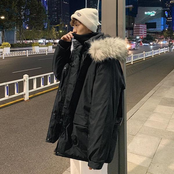 2020 winter new youth fashion loose solid color thick warmth big fur collar long coat fashionable casual hooded m-2xl1, Black
2020 winter new youth fashion loose solid color thick warmth big fur collar long coat fashionable casual hooded m-2xl1, Black