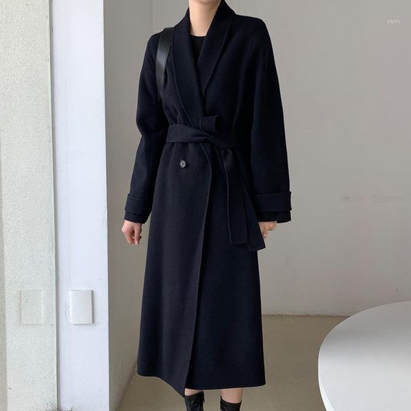 2020 new winter korean woolen long coat women vintage jackets manteau femme elegant cashmere overcoat outwear1, Black
2020 new winter korean woolen long coat women vintage jackets manteau femme elegant cashmere overcoat outwear1, Black