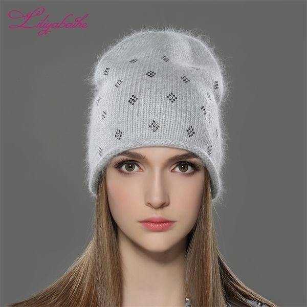 liliyabaihe women autumn and winter hat angora knitted skullies beanies cap classic color diamond decoration hats for girls y201024, Blue;gray
liliyabaihe women autumn and winter hat angora knitted skullies beanies cap classic color diamond decoration hats for girls y201024, Blue;gray