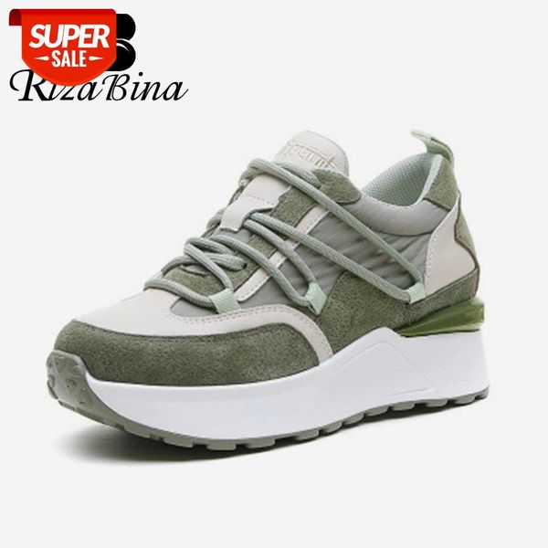 rizabina size 31-39 women sneakers cow leather thick bottom women shoes fashion cool spring autumn shoes ladies footwear #eg0f