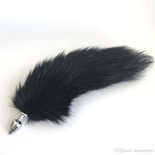 16"/40cm-black real genuine fox fur tail plug bag charm keychain plug cosplaytoy, Silver
16"/40cm-black real genuine fox fur tail plug bag charm keychain plug cosplaytoy, Silver