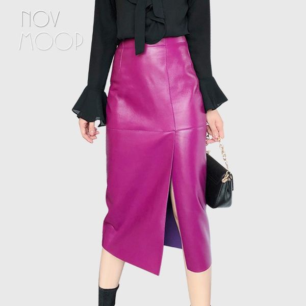 novmoop high street fashion style women spring black purple-red color sheepskin genuine leather skirt jupe femme falda lt3029
novmoop high street fashion style women spring black purple-red color sheepskin genuine leather skirt jupe femme falda lt3029