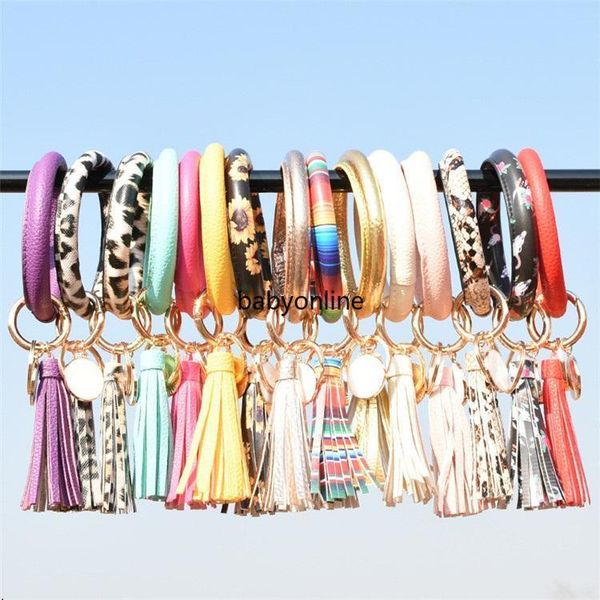 women pu leather wrap keyring tassels bracelets leopard lily print keychain wristband sunflower drip oil circle bangle chains wristlet
women pu leather wrap keyring tassels bracelets leopard lily print keychain wristband sunflower drip oil circle bangle chains wristlet