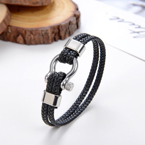 beaded, strands women's jewelry men's bracelet leather rope chain stainless steel boat survival string summer style, Black
beaded, strands women's jewelry men's bracelet leather rope chain stainless steel boat survival string summer style, Black