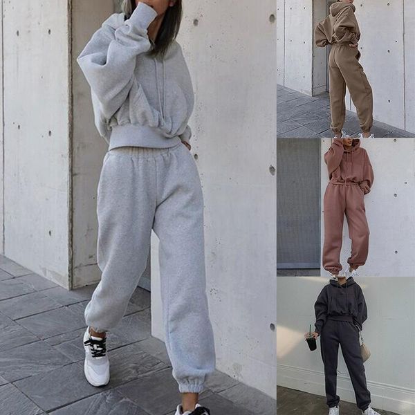 autumn winter streetwear women joggers 2 piece sets hooded sweatshirt pants two piece set tracksuit fleece outfits sweatpants, Gray
autumn winter streetwear women joggers 2 piece sets hooded sweatshirt pants two piece set tracksuit fleece outfits sweatpants, Gray
