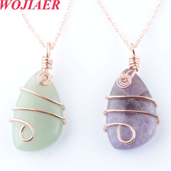 wojiaer natural stone copper wire wrap pendant irregular bead rose gold necklace for women men reiki healing jewelry gift dbo915, Silver
wojiaer natural stone copper wire wrap pendant irregular bead rose gold necklace for women men reiki healing jewelry gift dbo915, Silver