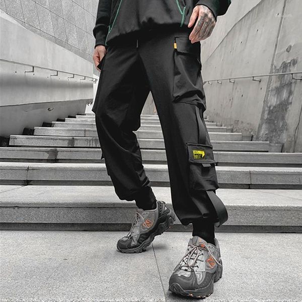 aprilmomo 2020 new men's loose leggings trendy pants dark casual pants1, Black