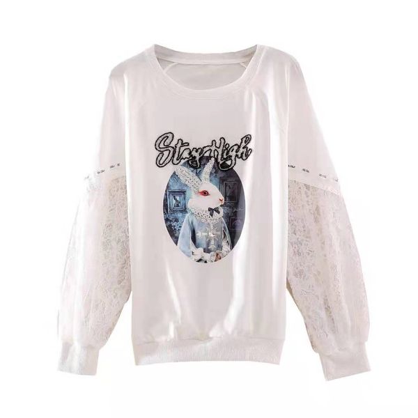 spring 2021 hoodie women's loose coat rabbit print heavy nail bead long sleeve white and black m-xl
spring 2021 hoodie women's loose coat rabbit print heavy nail bead long sleeve white and black m-xl