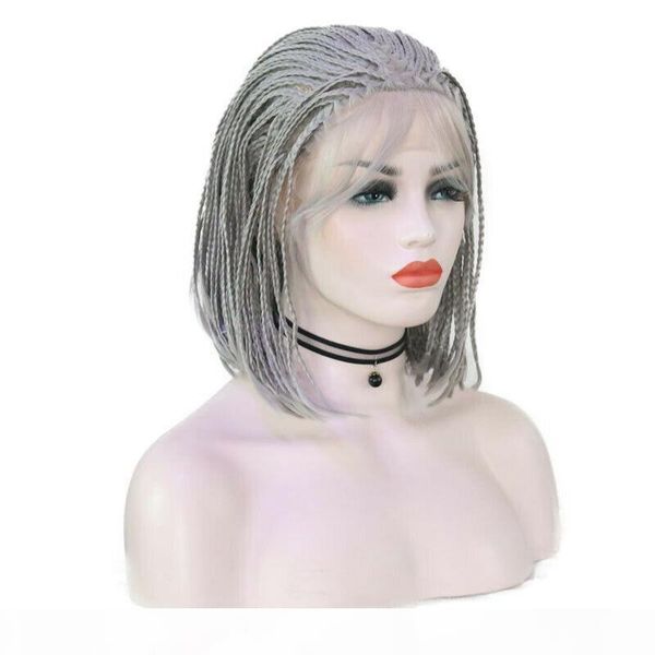 short gray synthetic bob wig box bradied cosplay hand tied lace front wig bob heat resistant fiber hair wig party for women, Black
short gray synthetic bob wig box bradied cosplay hand tied lace front wig bob heat resistant fiber hair wig party for women, Black