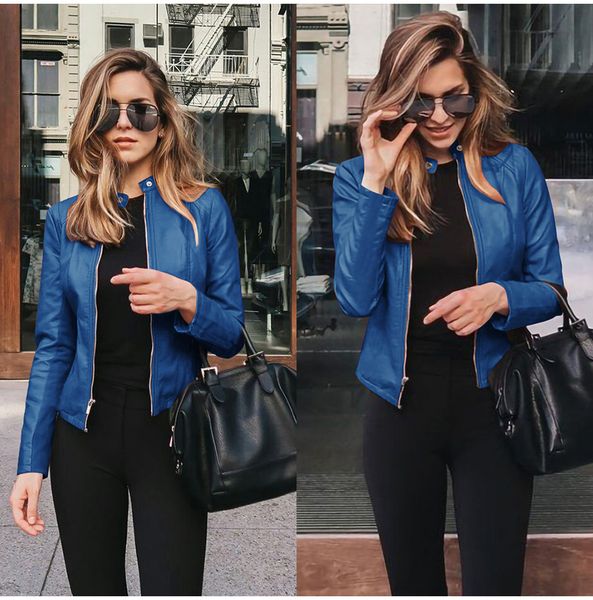 women fashion moto biker jacket slim streetwear pu leather jacket solid color long sleeve zipper short coat women winter, Black;brown
women fashion moto biker jacket slim streetwear pu leather jacket solid color long sleeve zipper short coat women winter, Black;brown