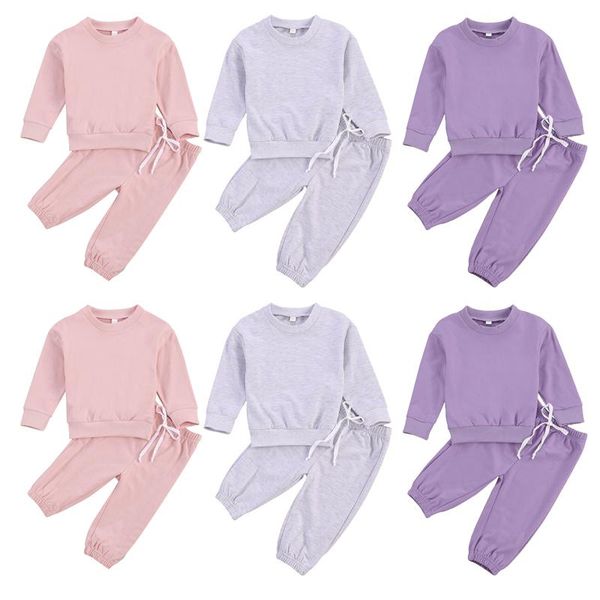 lioraitiin 0-5years children girl 2psc set kid's solid color crew neck long sleeve pullover toddler's elastic lace up trousers, White
lioraitiin 0-5years children girl 2psc set kid's solid color crew neck long sleeve pullover toddler's elastic lace up trousers, White