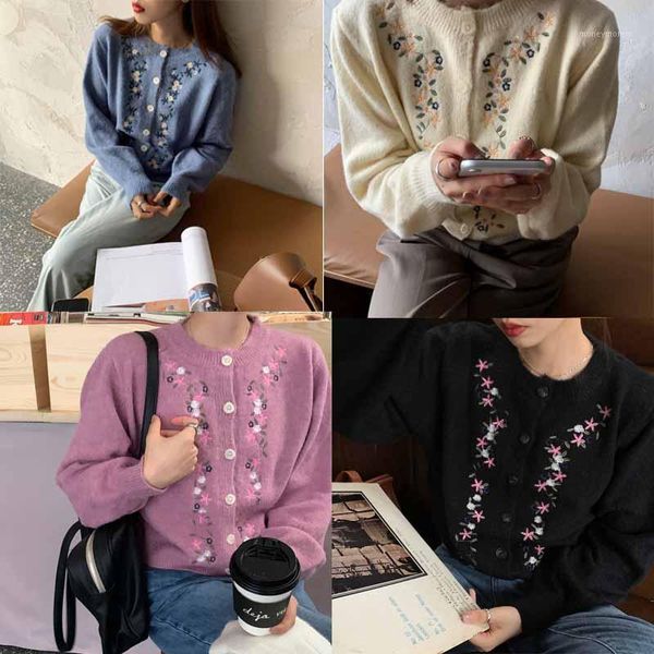 women's knits & tees elegant long sleeve embroidery sweater women 2021 single-breasted female short cardigan soft flexible knitted autu, White
women's knits & tees elegant long sleeve embroidery sweater women 2021 single-breasted female short cardigan soft flexible knitted autu, White