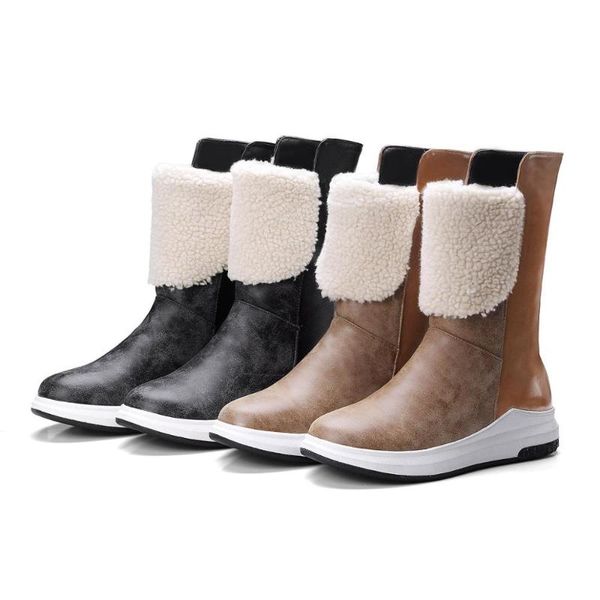 woman flat boots plush boots-women shoes round toe low fur 2020 elegant rubber mid calf mid-calf slip-on rome lace-up, Black
woman flat boots plush boots-women shoes round toe low fur 2020 elegant rubber mid calf mid-calf slip-on rome lace-up, Black