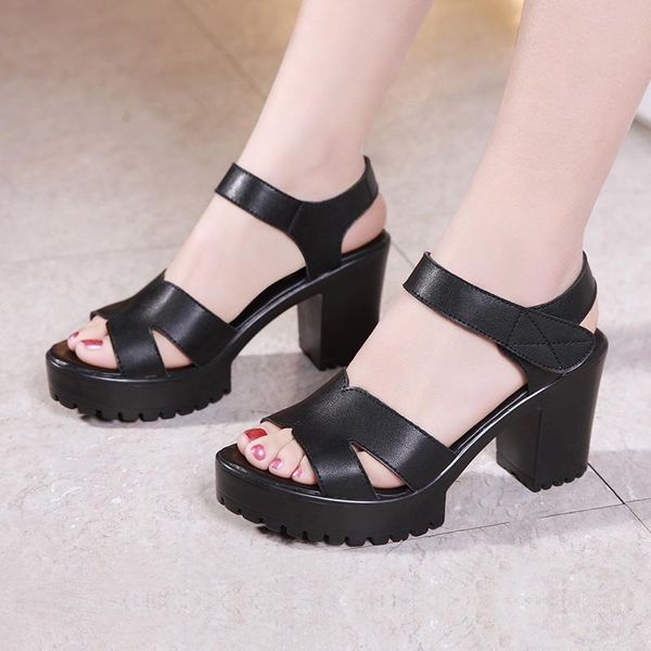sandals women shoes semi-high heeled chunky-heel platform plus-size model large size for height increasing, Black
sandals women shoes semi-high heeled chunky-heel platform plus-size model large size for height increasing, Black