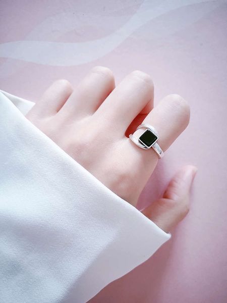 925 sterling sier index finger female personality taiyin open ring net red fashion black agate gift jewelry, Silver
925 sterling sier index finger female personality taiyin open ring net red fashion black agate gift jewelry, Silver