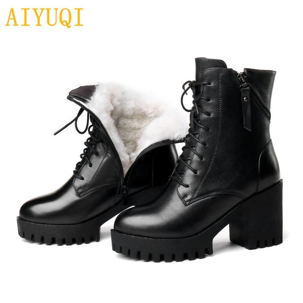 aiyuqi bare 2019 new genuine leather natural wool warm naked boots winter women shoe t200106, Black
aiyuqi bare 2019 new genuine leather natural wool warm naked boots winter women shoe t200106, Black