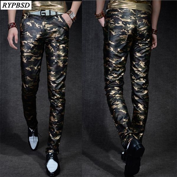 men 's leather trousers slim fit camouflage pants men autumn new fashion casual pu faux leather pants military men 201118, Black
men 's leather trousers slim fit camouflage pants men autumn new fashion casual pu faux leather pants military men 201118, Black