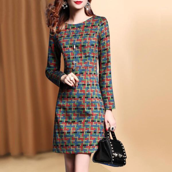 2020 nian new printed dress plaid dress1, Black;gray
2020 nian new printed dress plaid dress1, Black;gray