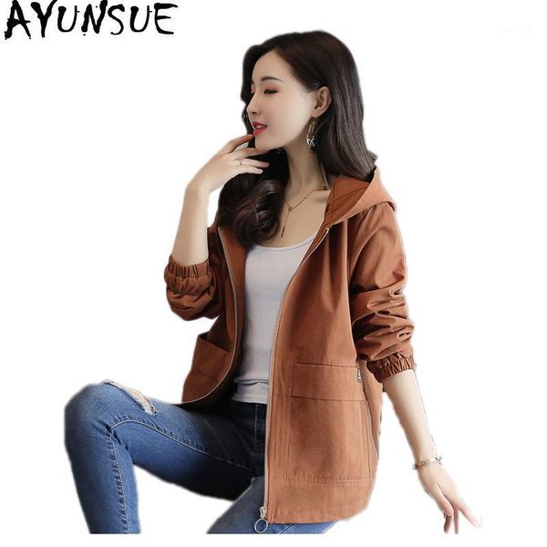 ayunsue female jacket spring autumn women's windbreaker korean loose hooded fashion coat ladies jackets jaqueta feminina kj3881, Black;brown
ayunsue female jacket spring autumn women's windbreaker korean loose hooded fashion coat ladies jackets jaqueta feminina kj3881, Black;brown